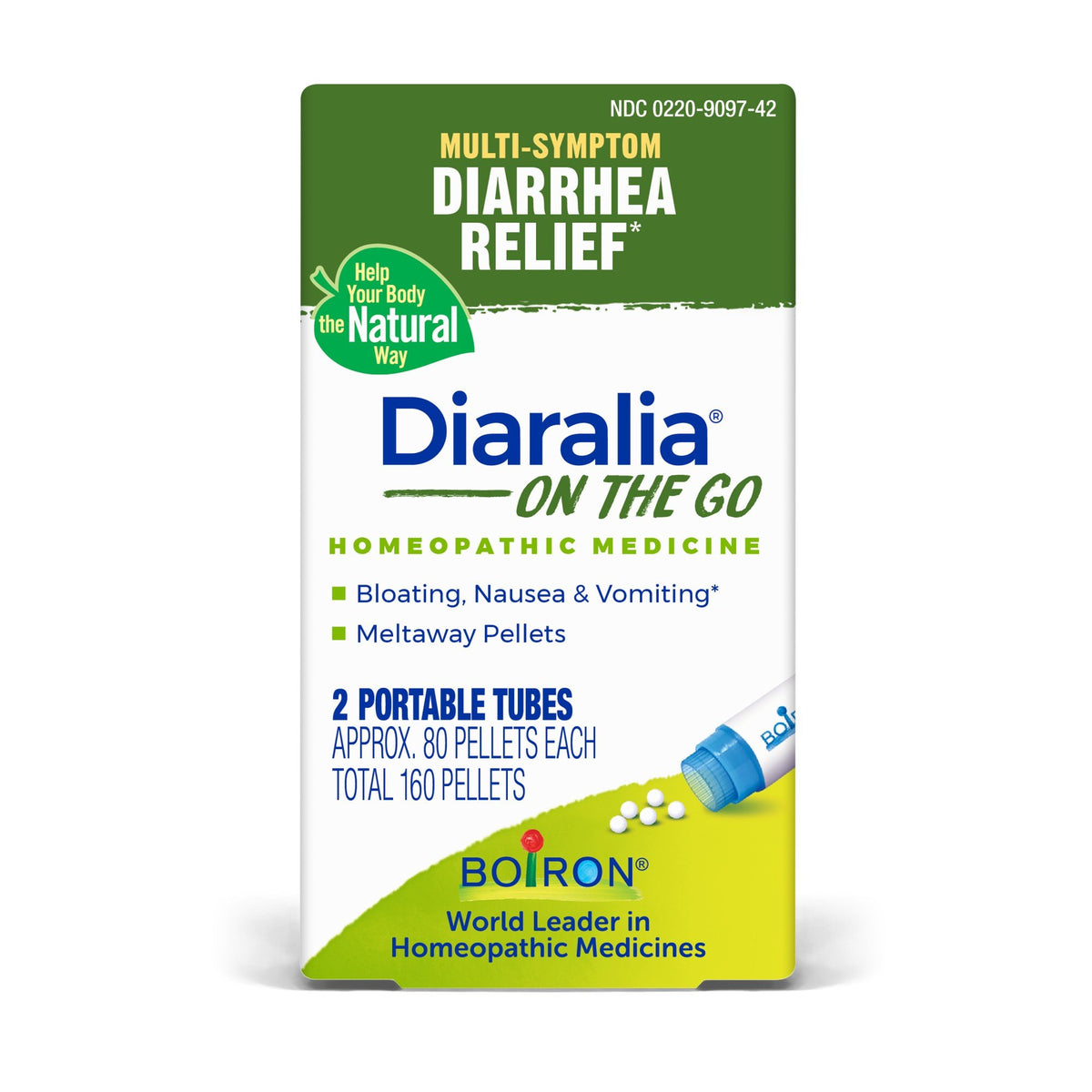 Boiron Diaralia On the Go Homeopathic Medicine for Diarrhea Relief 160 Pellet