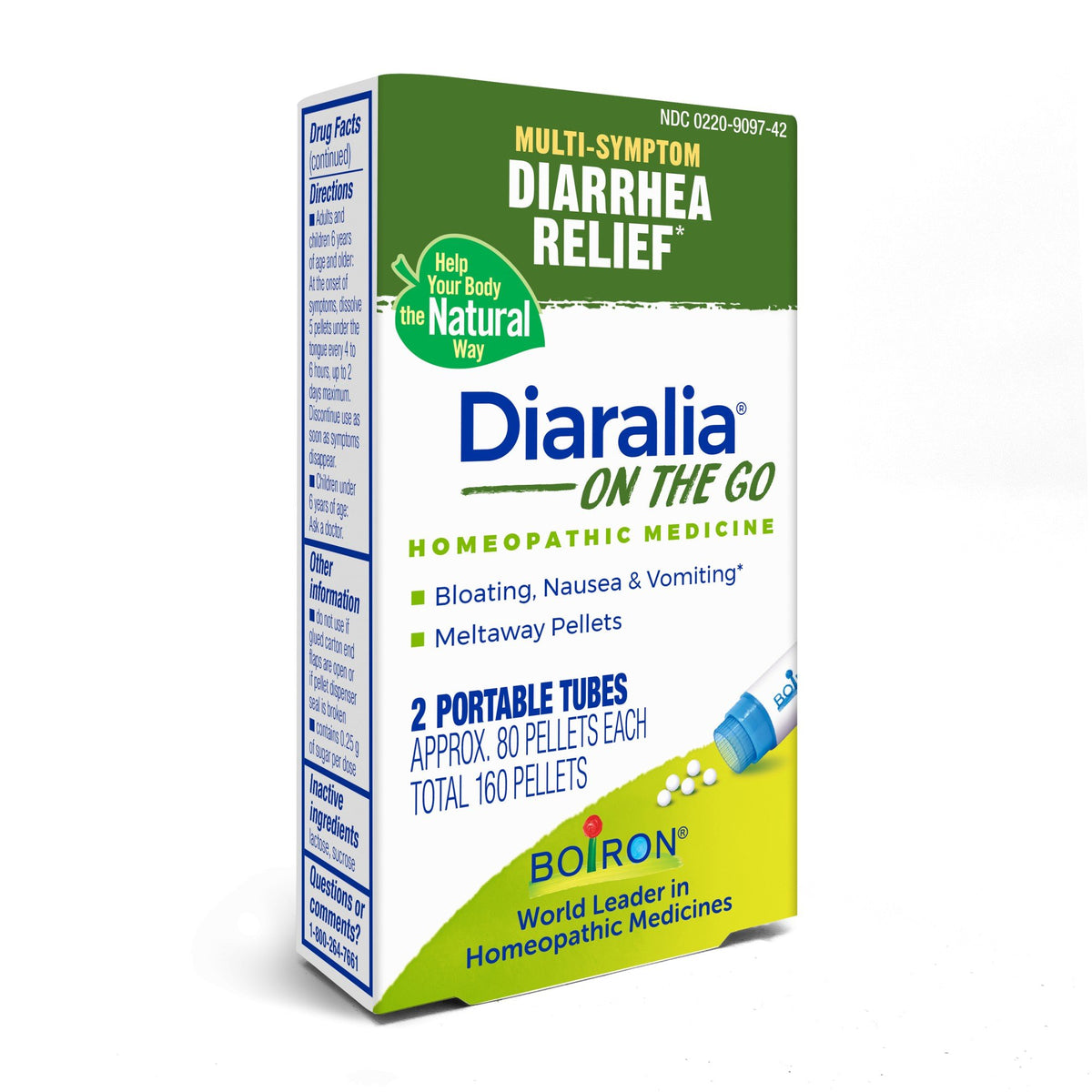 Boiron Diaralia On the Go Homeopathic Medicine for Diarrhea Relief 160 Pellet