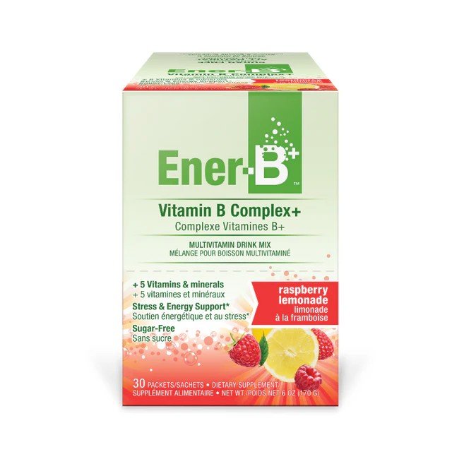 Ener-Life Ener-B+-Vitamin B Complex Drink Mix-Raspberry Lemonade-30 Count 5.75 oz(163 g) Powder