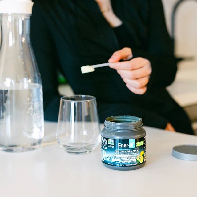 Ener-Life Ener-IV+-Electrolyte Drink Mix Tub-Lemon Lime-45 Servings 5.44 oz(154.35 g) Powder