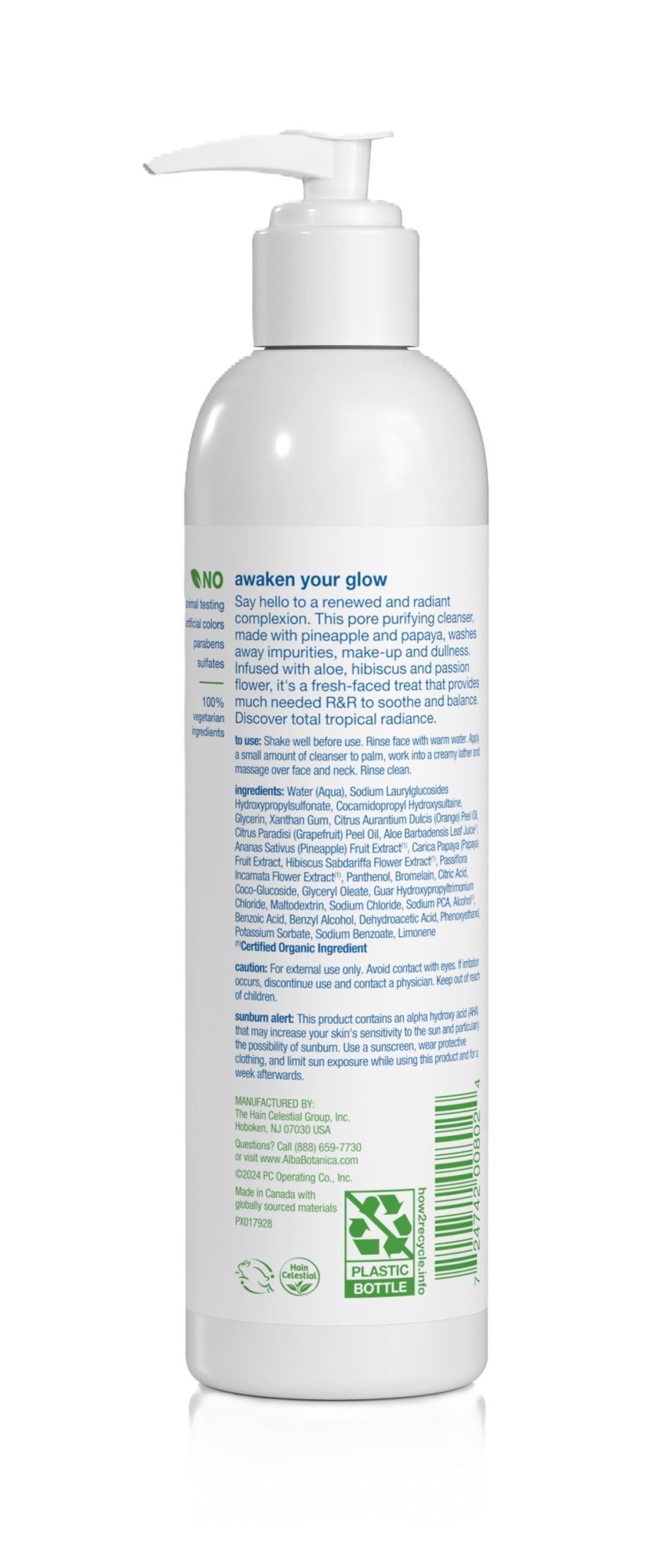 Alba Botanica Exfoliating Facial Cleanser 8 oz Liquid