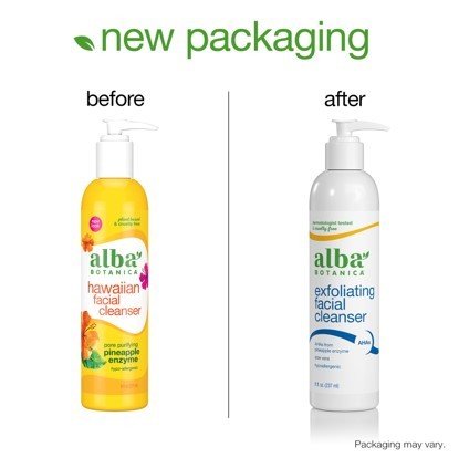 Alba Botanica Exfoliating Facial Cleanser 8 oz Liquid