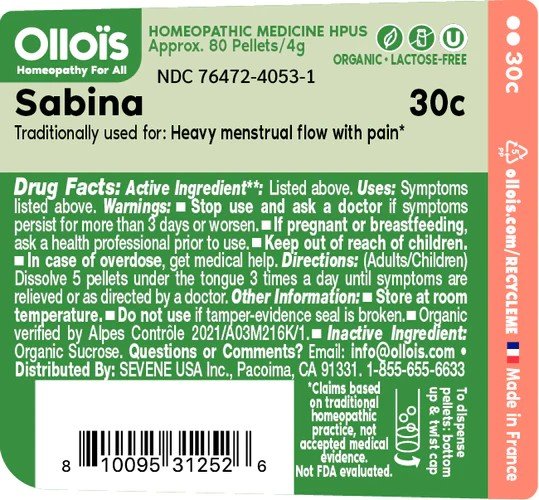 Ollois Homeopathics Sabina 30c Organic &amp; Lactose-Free 80 Pellet