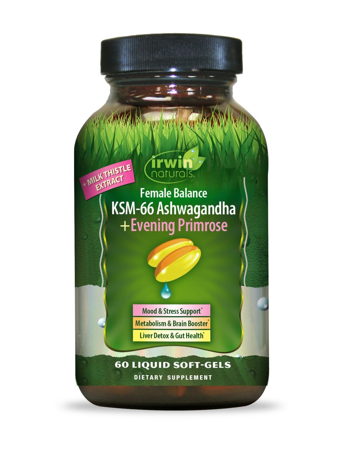 Irwin Naturals Female Balance KSM-66 Ashwagandha + Evening Primrose 60 Softgel