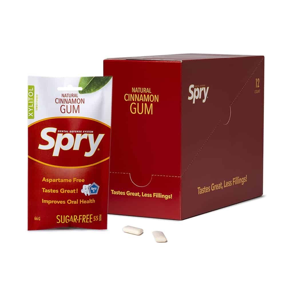 Xlear Spry Xylitol-Sugar-Free-Gum-Cinnamon-12pk 55 Bag