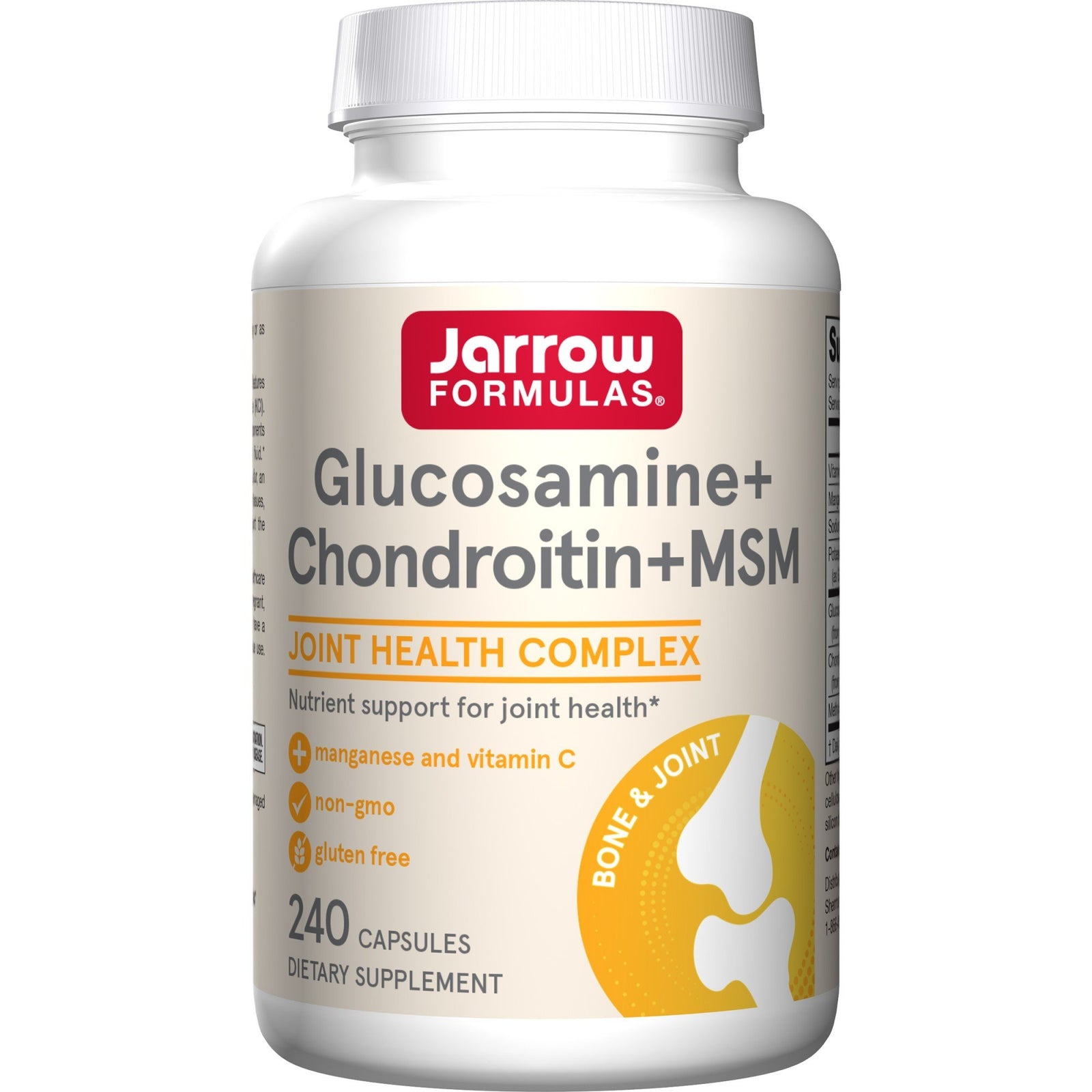 Glucosamine + Chondroitin + MSM | Jarrow Formulas | Joint Health Complex | Bone & Joint | Manganese and Vitamin C | Non GMO | Gluten Free | 240 Capsules | Dietary Supplement | VitaminLife