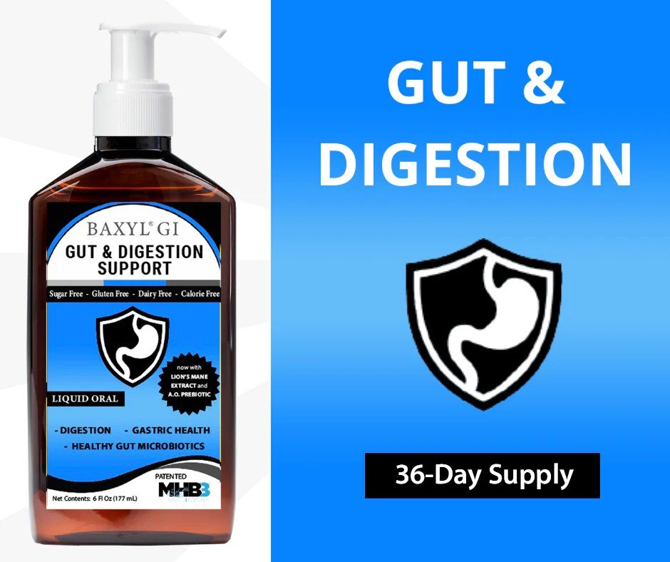 Cogent Solutions Group Baxyl GI-Gut &amp; Digestive Support - Hyaluronic Acid, AO, &amp; Lion&#39;s Mane 6 fl oz Liquid