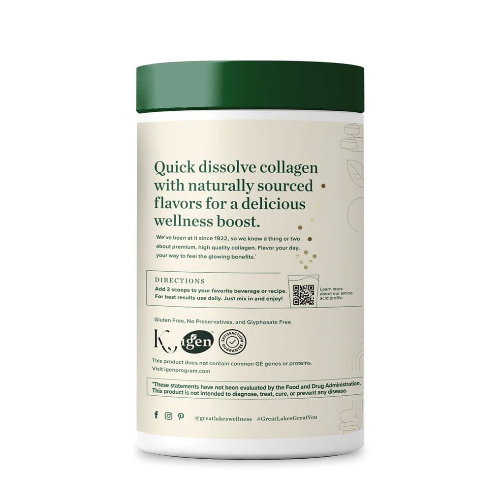 Great Lakes Wellness Collagen Peptides-Vanilla 10 oz (284 g) Powder