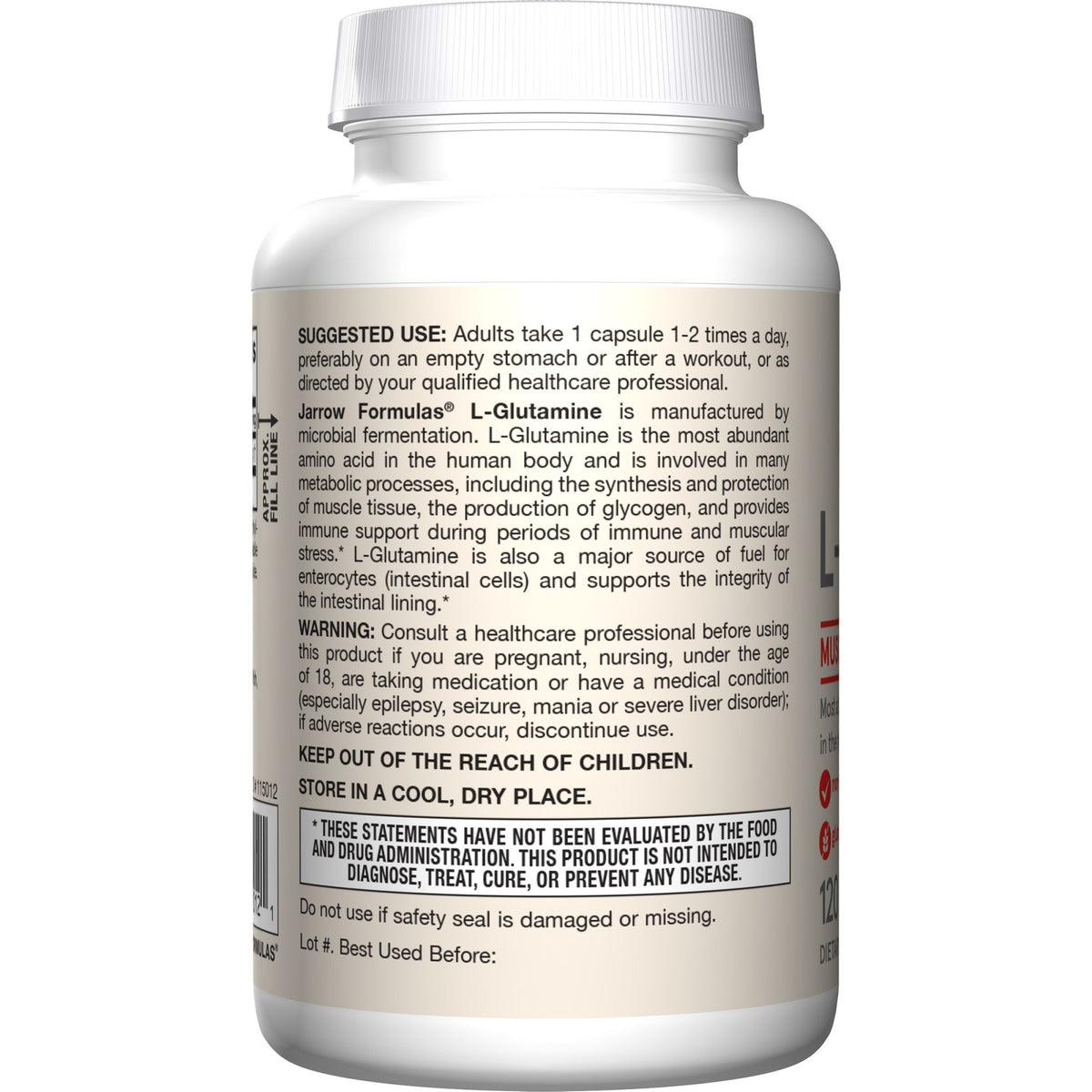 Jarrow Formulas L-Glutamine 750mg 120 Capsule