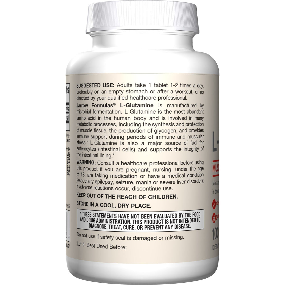 Jarrow Formulas L-Glutamine 1000mg 100 Tablet