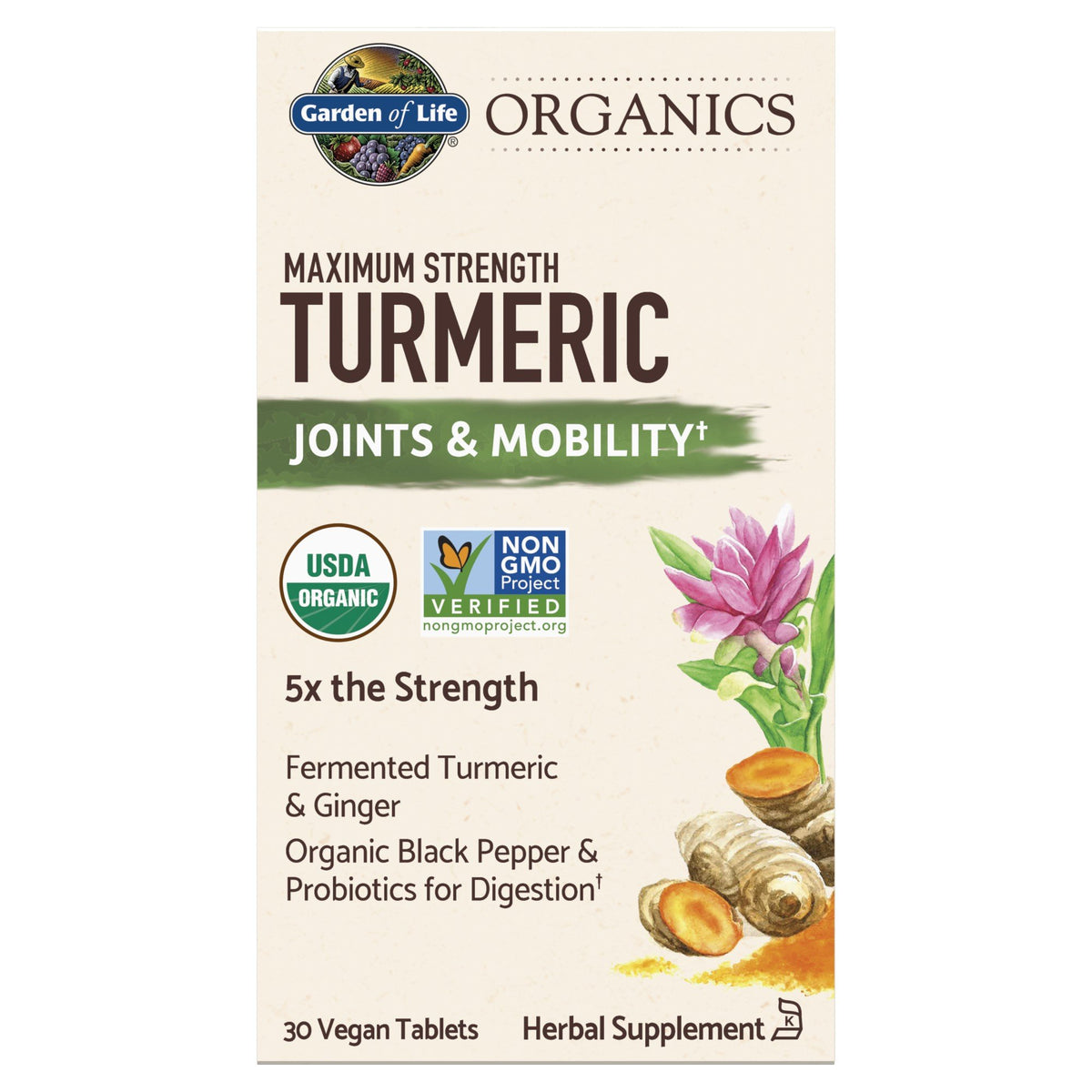 Garden of Life Garden of Life Organics Maximum Strength Turmeric Joints &amp; Mobility 30 Tablet