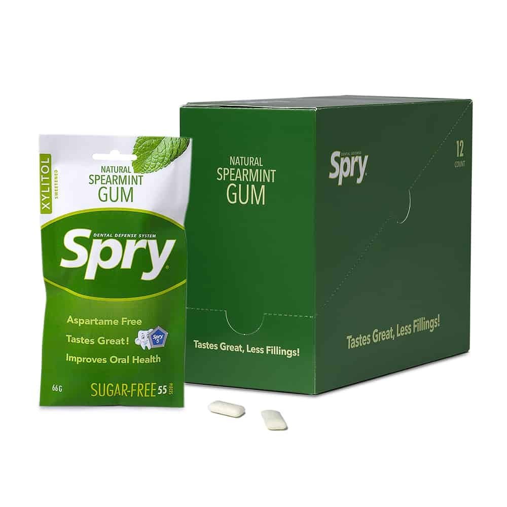 Xlear Spry Xylitol-Sugar-Free-Gum-Spearmint-12pk 55 Bag