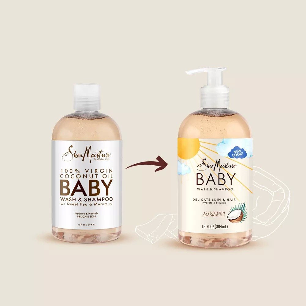 Shea Moisture 100% Virgin Coconut Oil Baby Wash &amp; Shampoo 13 oz Liquid