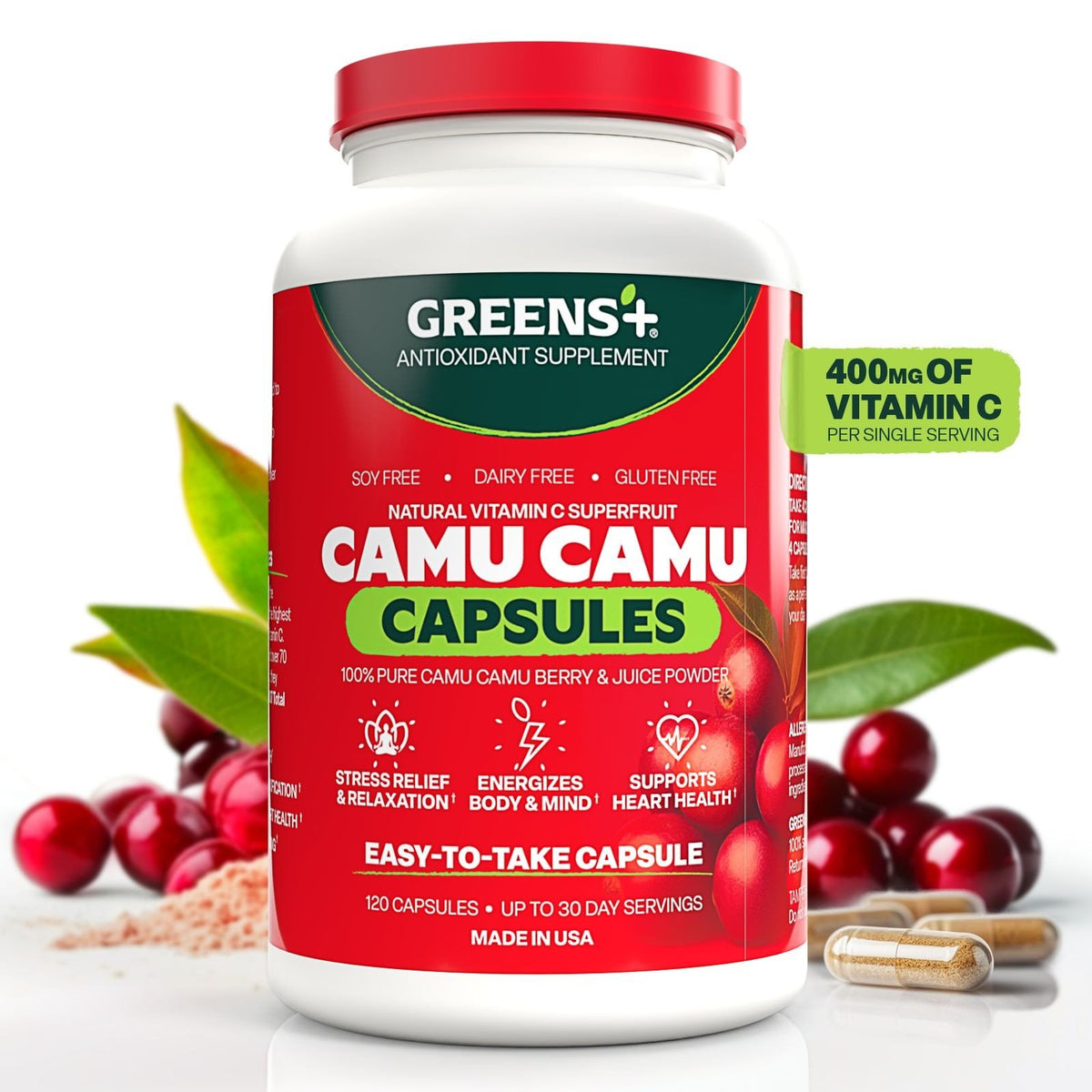 Greens Plus Camu Camu - Vitamin C 120 VegCap