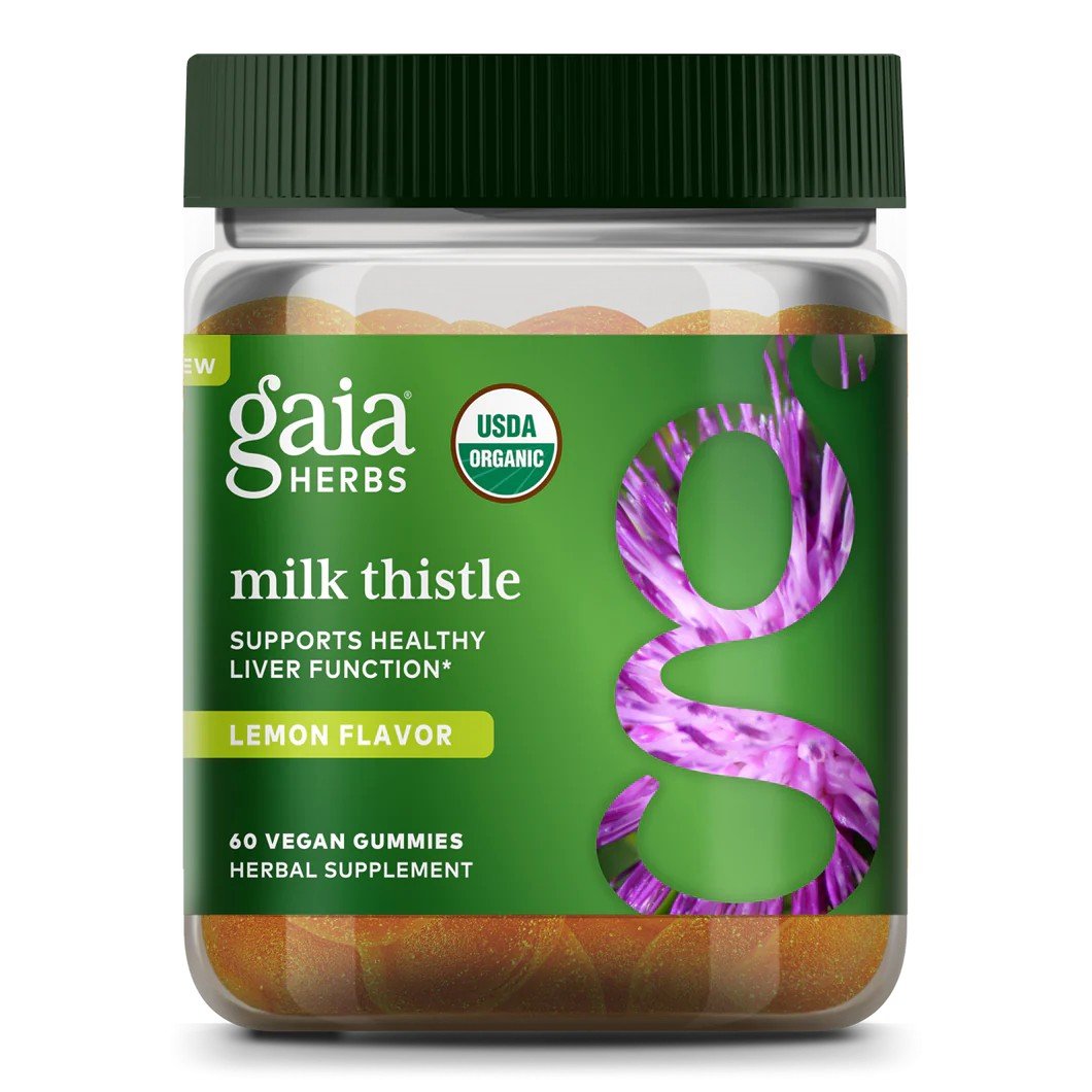 Gaia Herbs Milk Thistle Gummies-Lemon Flavor 60 Vegan Gummy