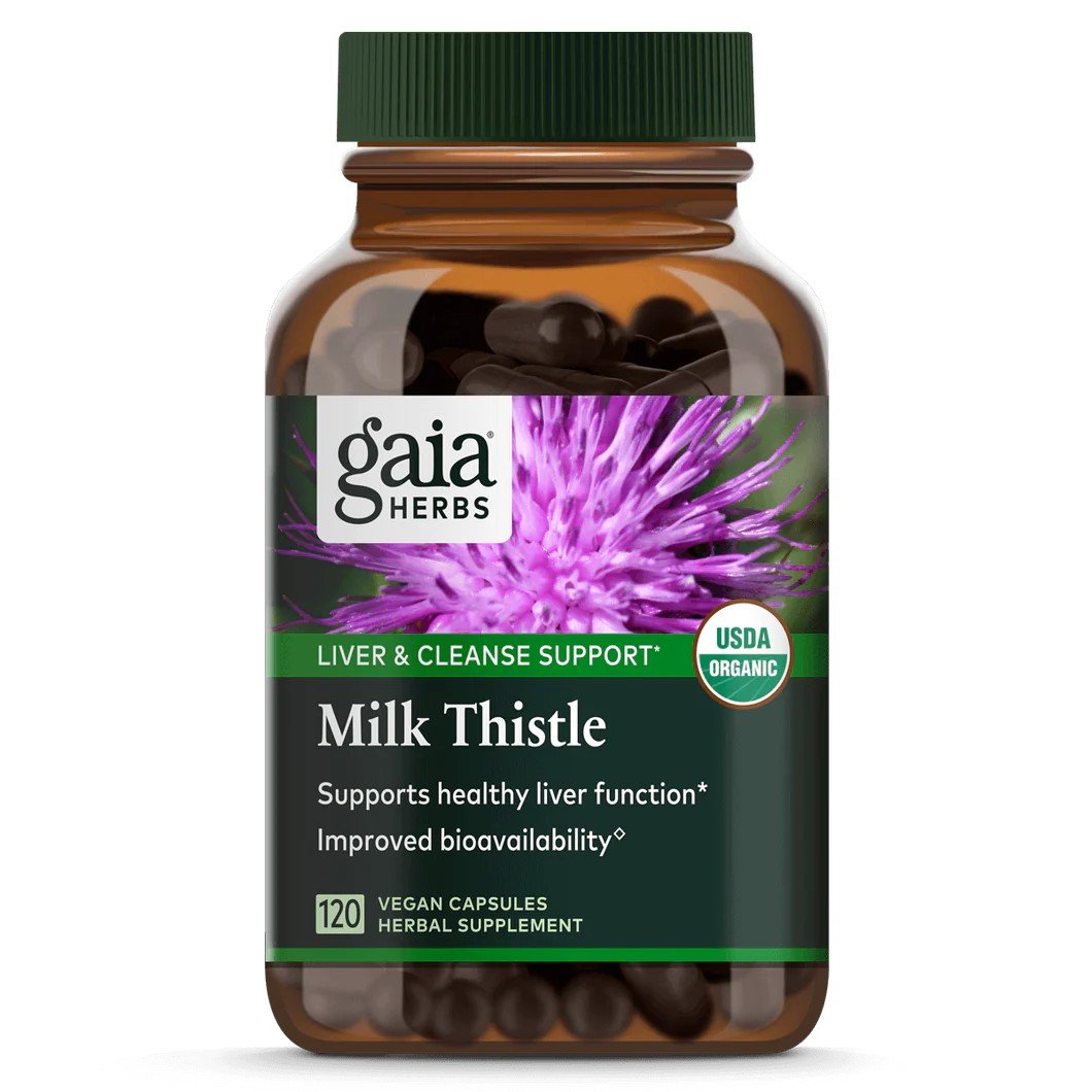 Milk Thistle | Gaia Herbs | Liver & Cleanse Support | Healthy Liver Function | Improved Bioavailability | USDA Organic | Herbal Supplement | 120 Vegan Capsules | VitaminLife