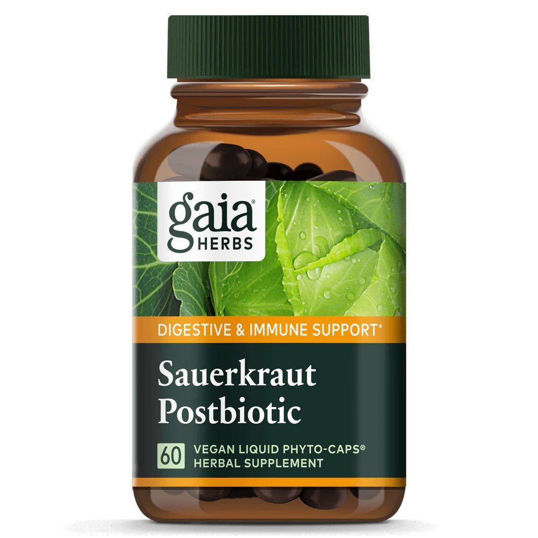 Gaia Herbs Sauerkraut Postbiotic 60 Vegan Liquid Phyto-Caps