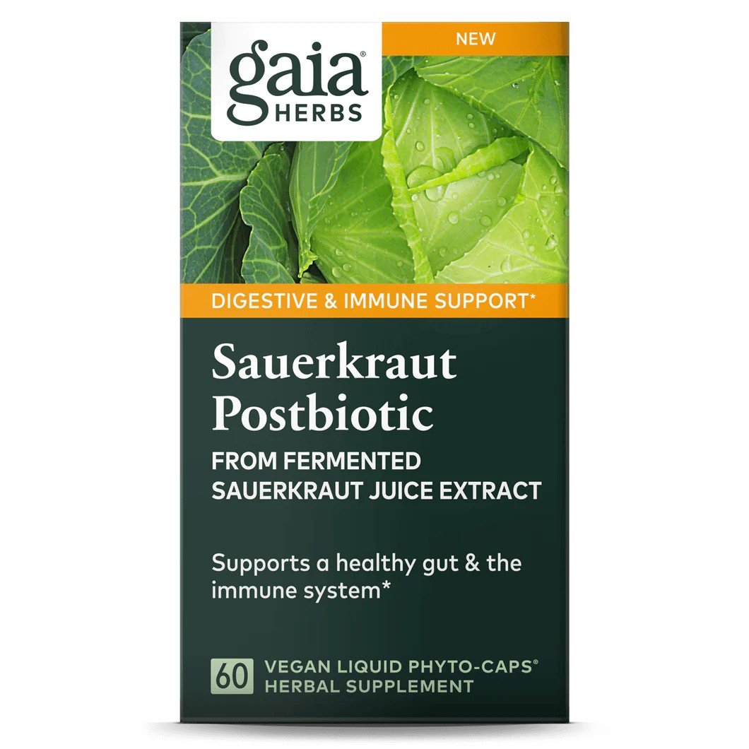 Gaia Herbs Sauerkraut Postbiotic 60 Vegan Liquid Phyto-Caps