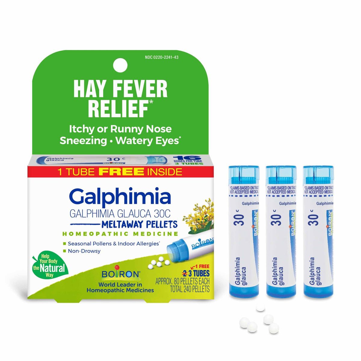 Boiron Galphimia Glauca 30C 3 MDT Homeopathic Medicine For Hay Fever Relief 3 Tubes Box