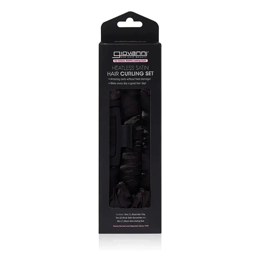 Giovanni Heatless Satin Hair Curling Set, Black 1 Pack