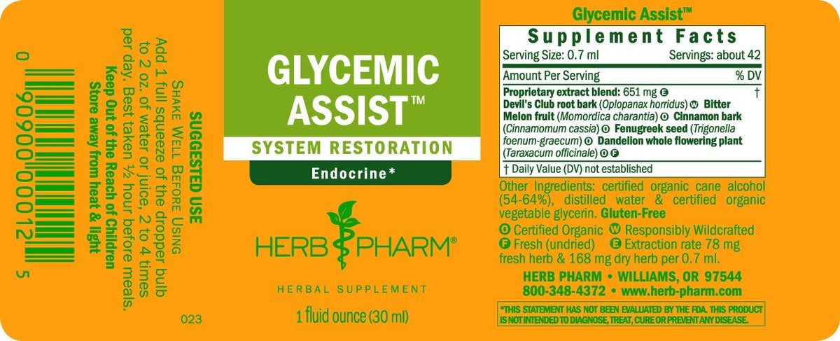 Herb Pharm Glycemic Assist 1 oz Liquid