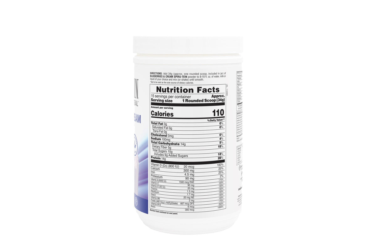 Nature&#39;s Plus Spiru-Tein (Spirutein) Blueberries &amp; Cream 1.1 lbs Powder