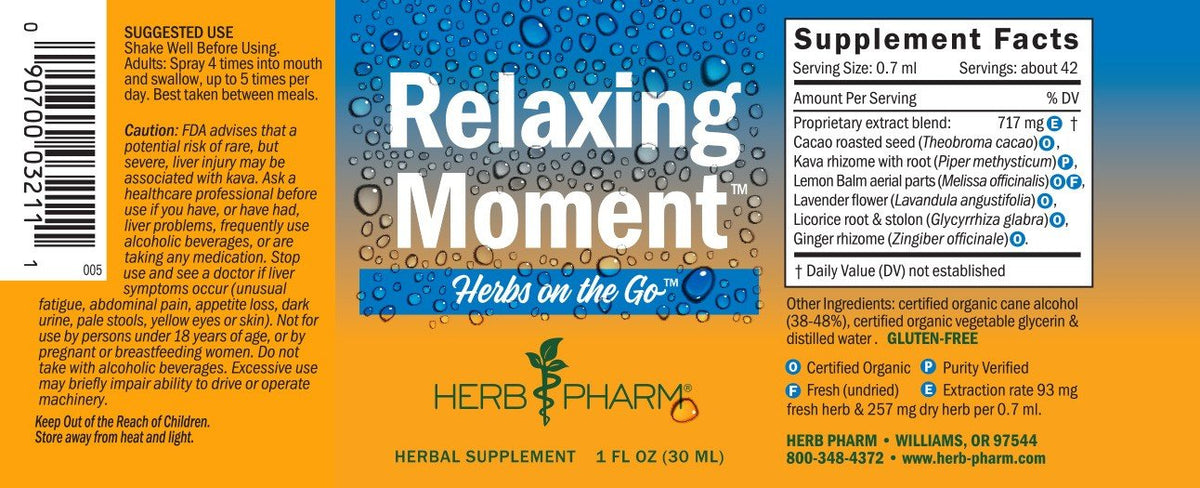 Herb Pharm Herbs on the Go &quot;Relaxing Moment&quot; 1 oz Spray