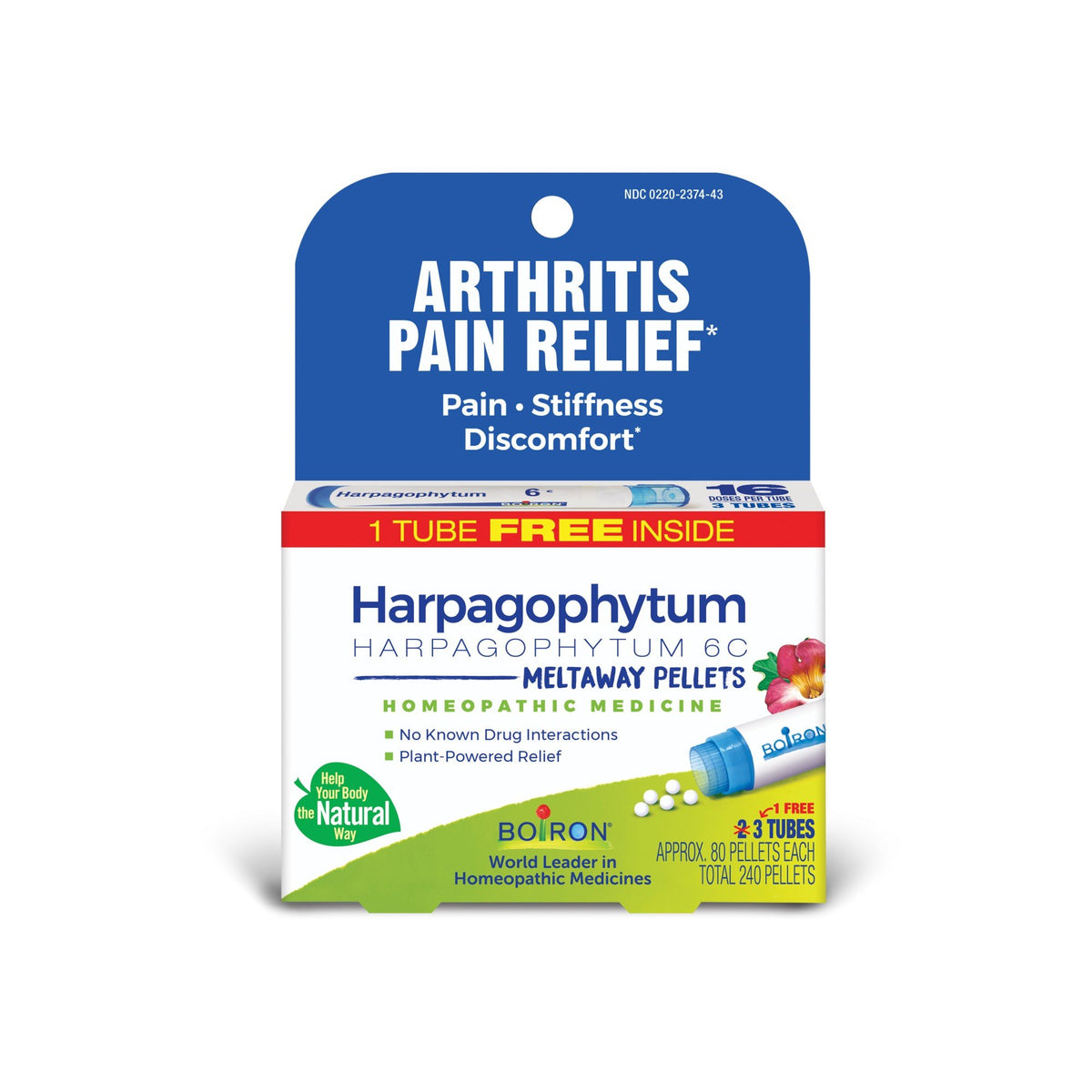 Boiron Harpagophytum 6C 3 MDT Homeopathic Medicine For Arthritis Pain Relief 3 Tubes Box