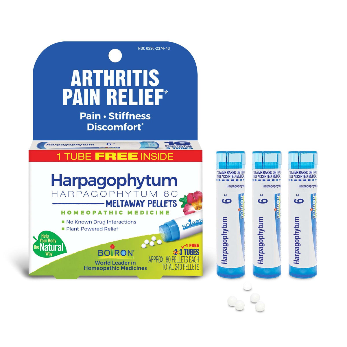 Boiron Harpagophytum 6C 3 MDT Homeopathic Medicine For Arthritis Pain Relief 3 Tubes Box