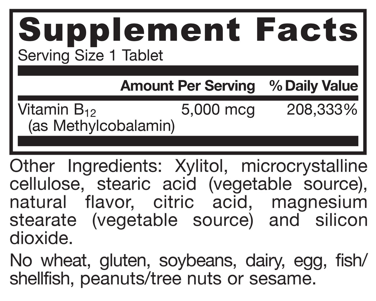 Jarrow Formulas Methyl B12 Cherry 5000mcg 90 Tablet