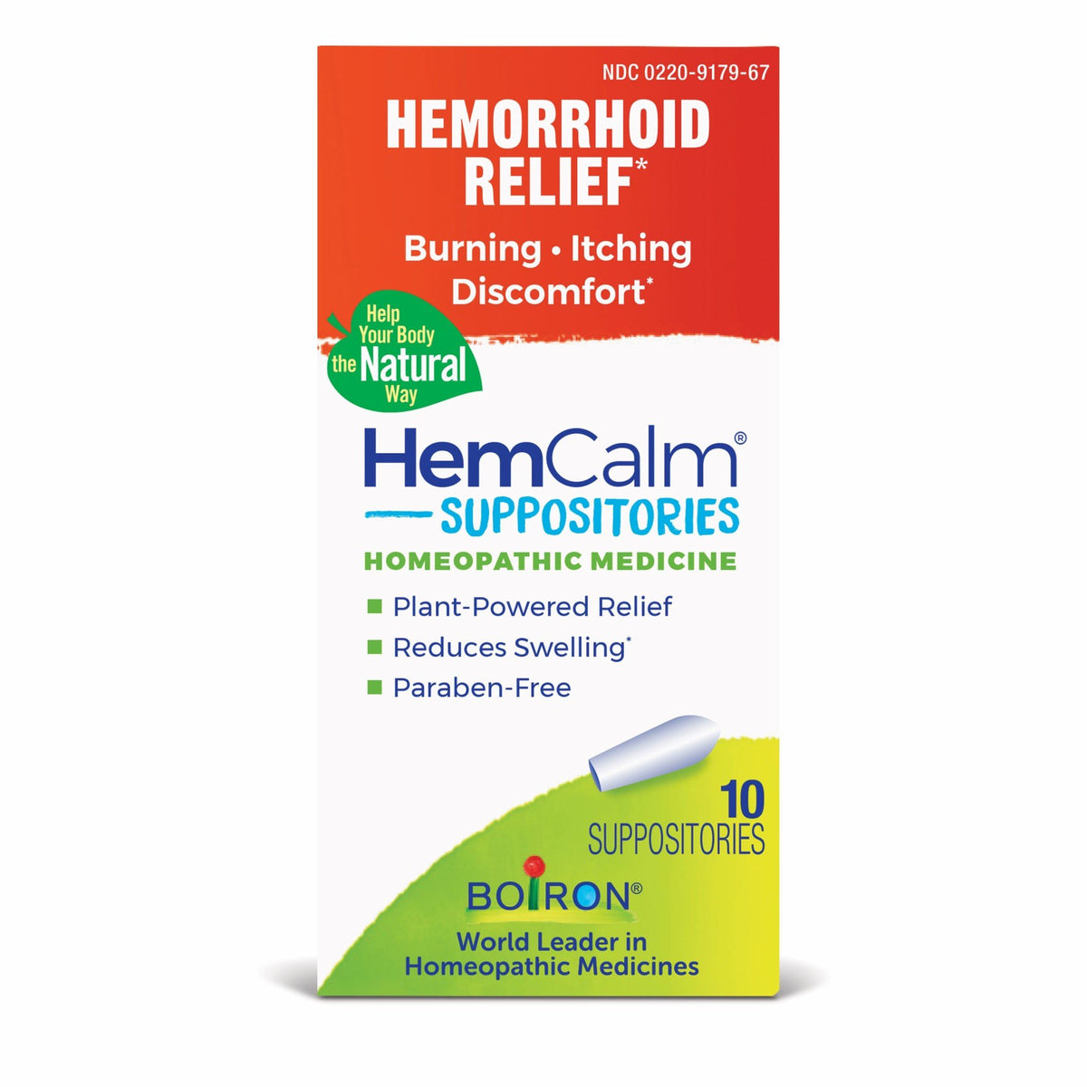 Boiron HemCalm Homeopathic Medicine For Hemorrhoid Relief 10 Suppositories