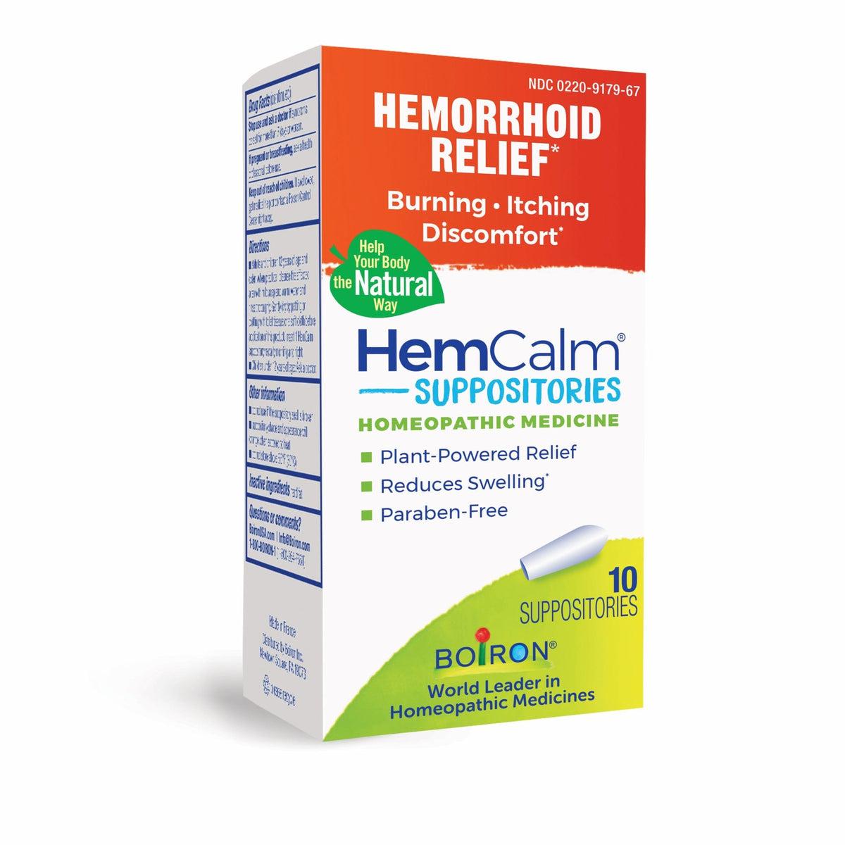 Boiron HemCalm Homeopathic Medicine For Hemorrhoid Relief 10 Suppositories