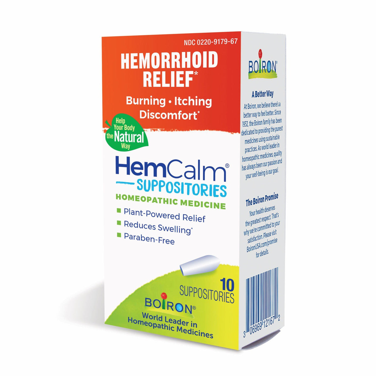 Boiron HemCalm Homeopathic Medicine For Hemorrhoid Relief 10 Suppositories