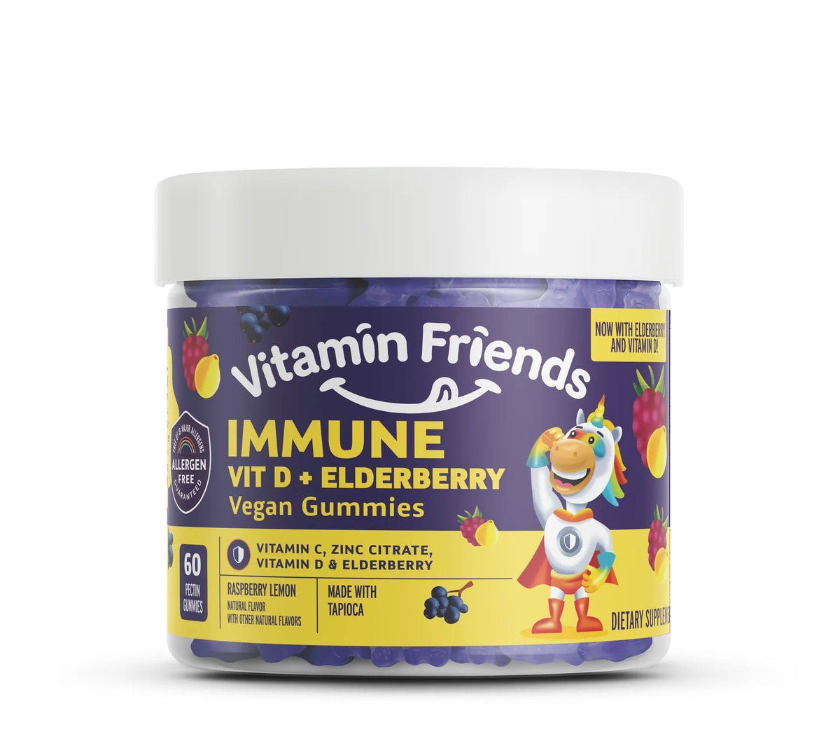 Vitamin Friends Kids Vegan Immune with Elderberry Gummies 60 Gummy