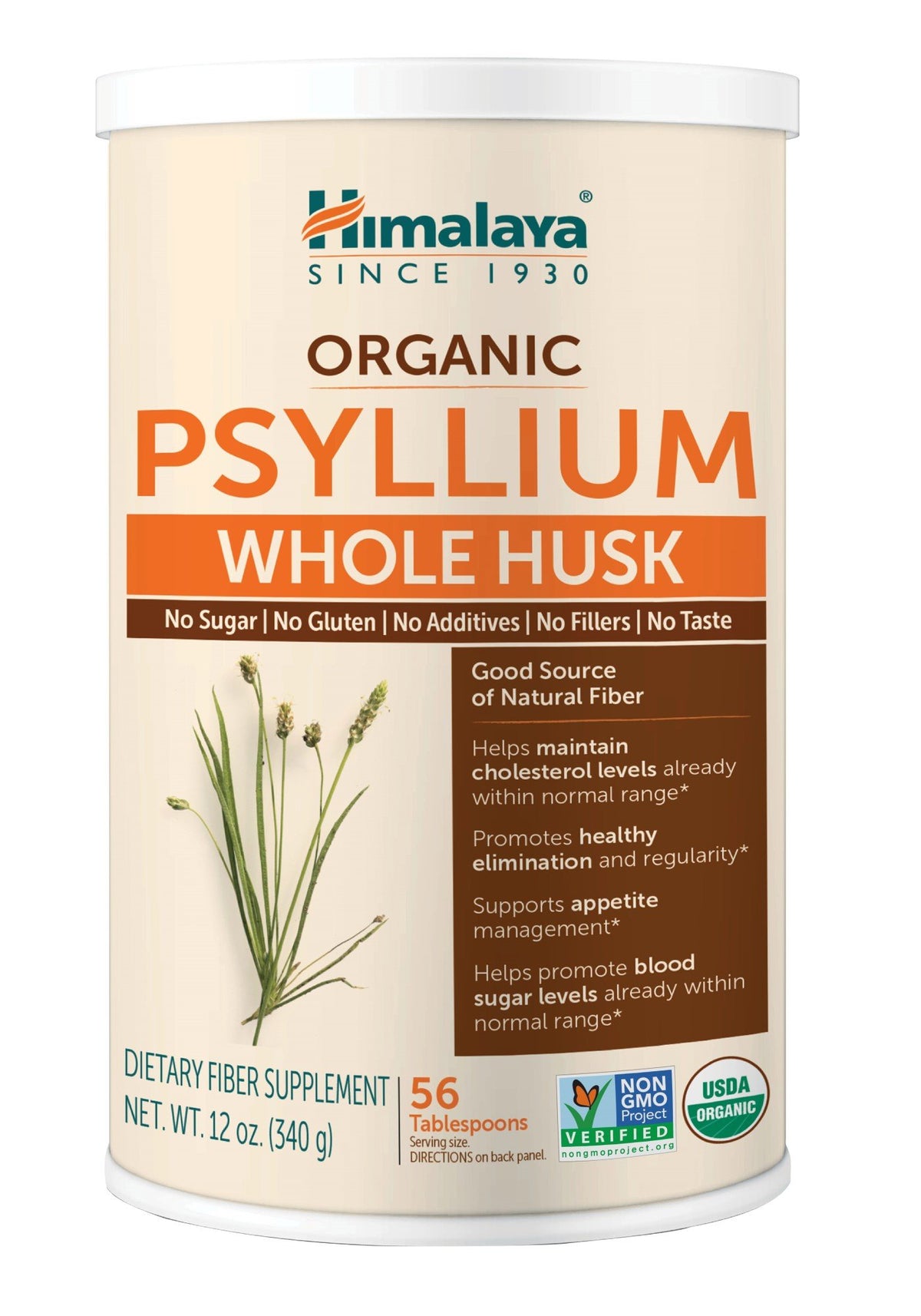 Himalaya Herbals Organic Psyllium Whole Husk Powder 12 oz Powder