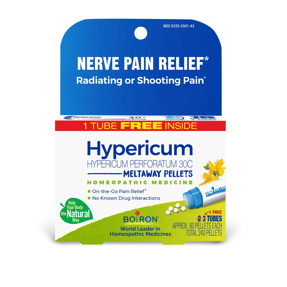 Boiron Hypericum Perforatum 30C 3 MDT Homeopathic Medicine For Nerve Pain Relief 3 Pack Pellet