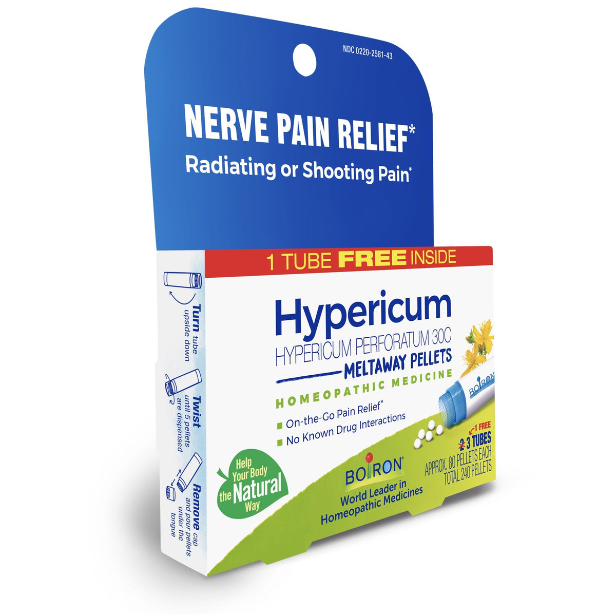 Boiron Hypericum Perforatum 30C 3 MDT Homeopathic Medicine For Nerve Pain Relief 3 Pack Pellet