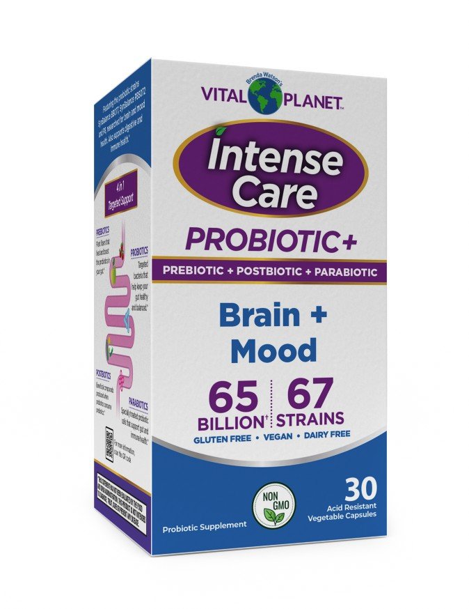 Vital Planet Intense Care Probiotic-Brain + Mood-Refrigeration Required 30 Acid Resistant Vegetable Capsules