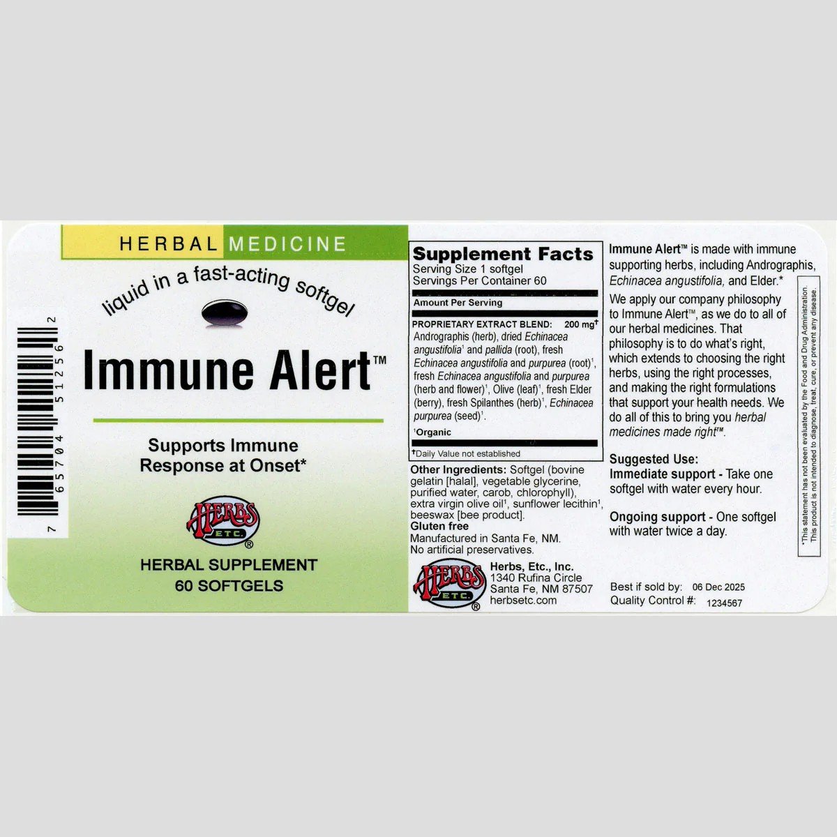 Herbs Etc Immune Alert 60 Softgel