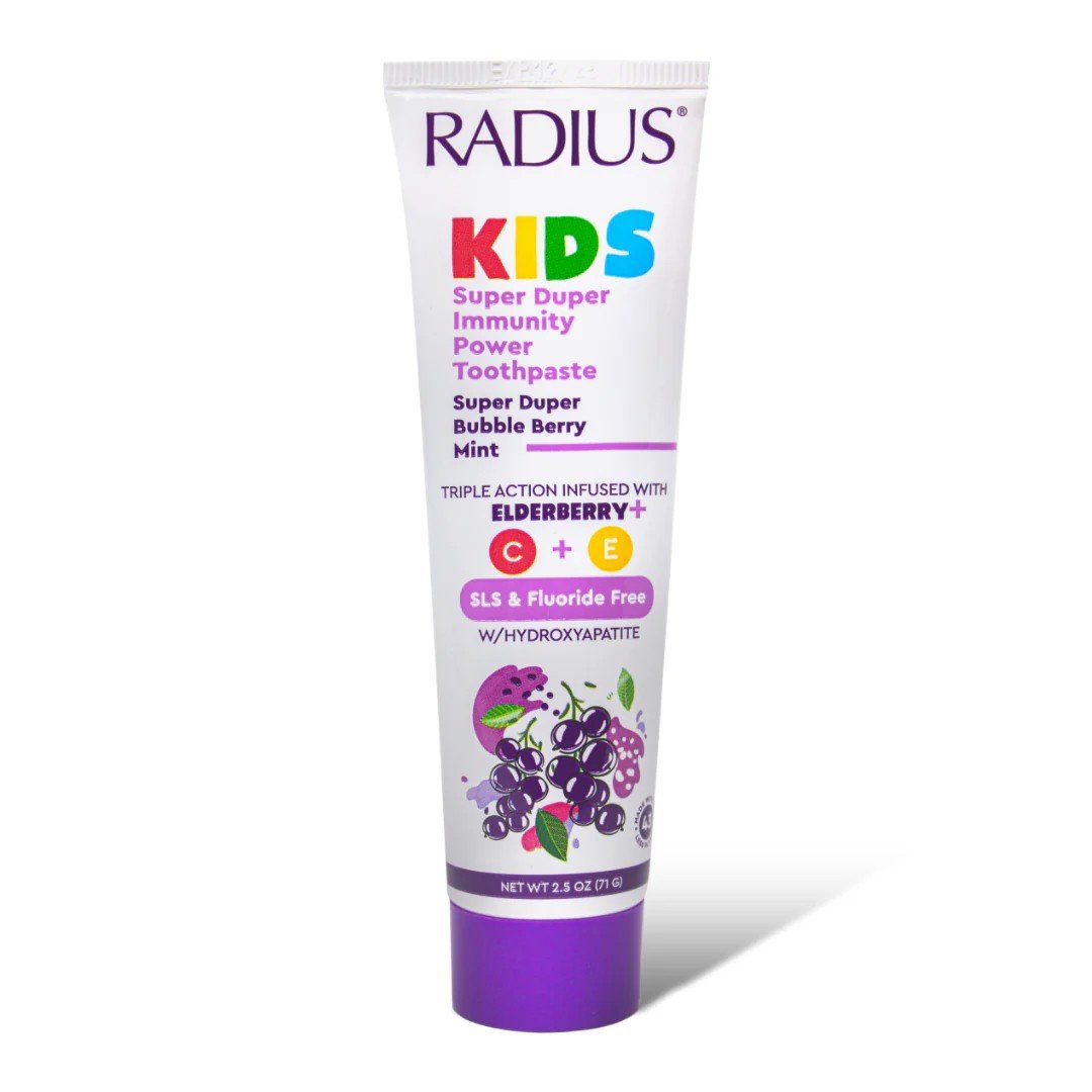 Radius Kid&#39;s Super Duper Immunity Power Toothpaste - Bubble Berry Mint 2.5 oz Toothpaste