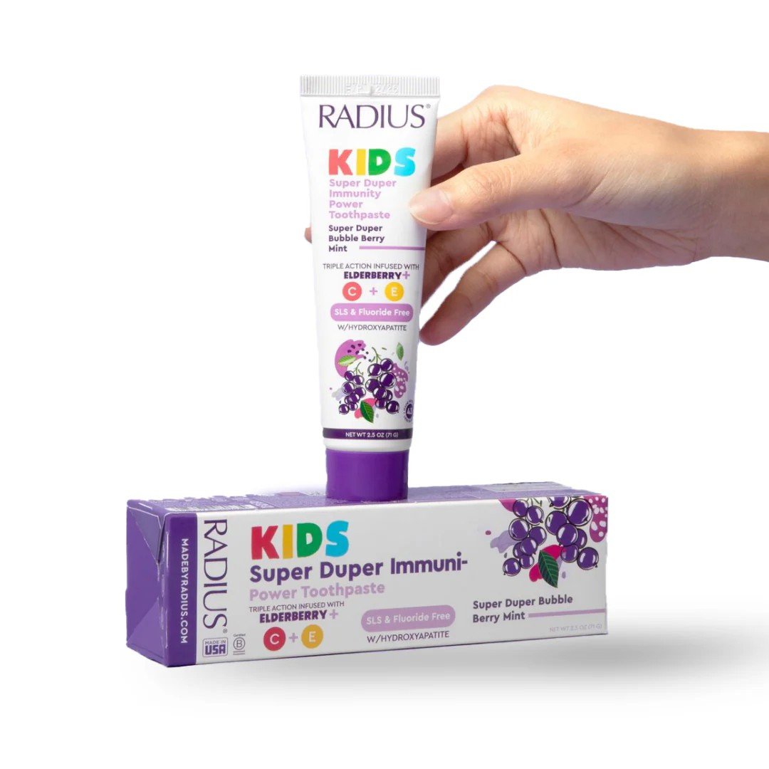 Radius Kid's Super Duper Immunity Power Toothpaste - Bubble Berry Mint 2.5 oz Toothpaste