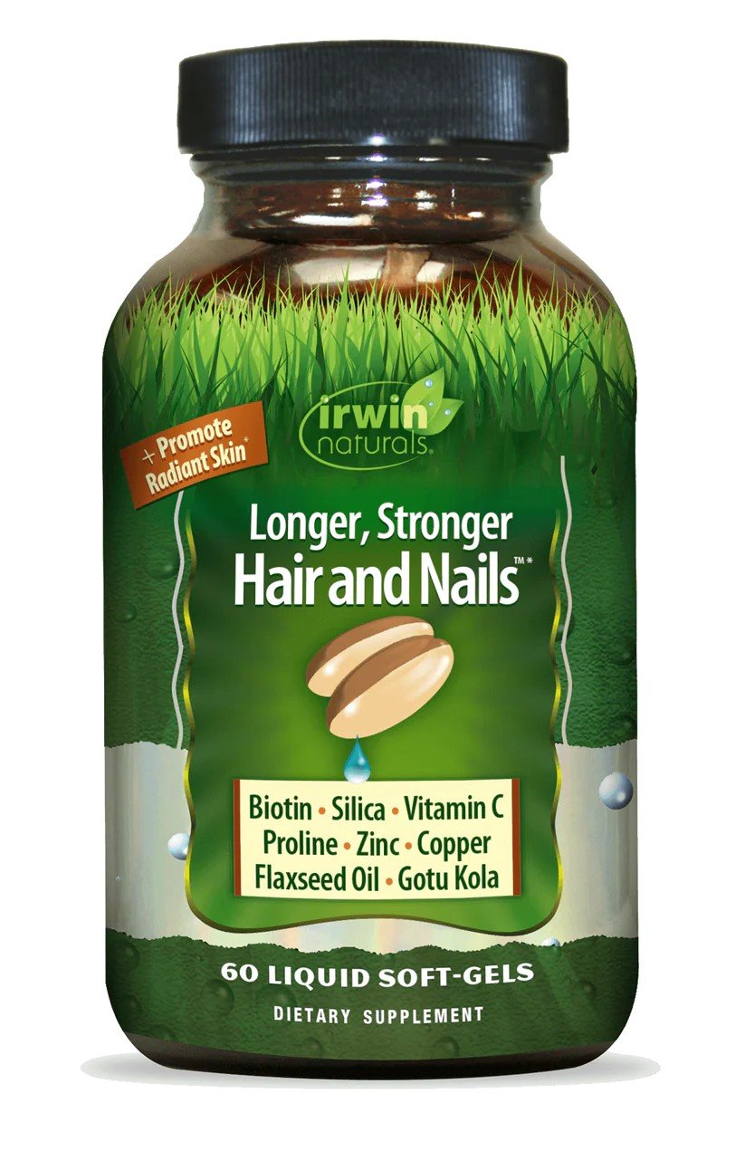 Irwin Naturals Longer, Stronger Hair and Nails 60 Softgel