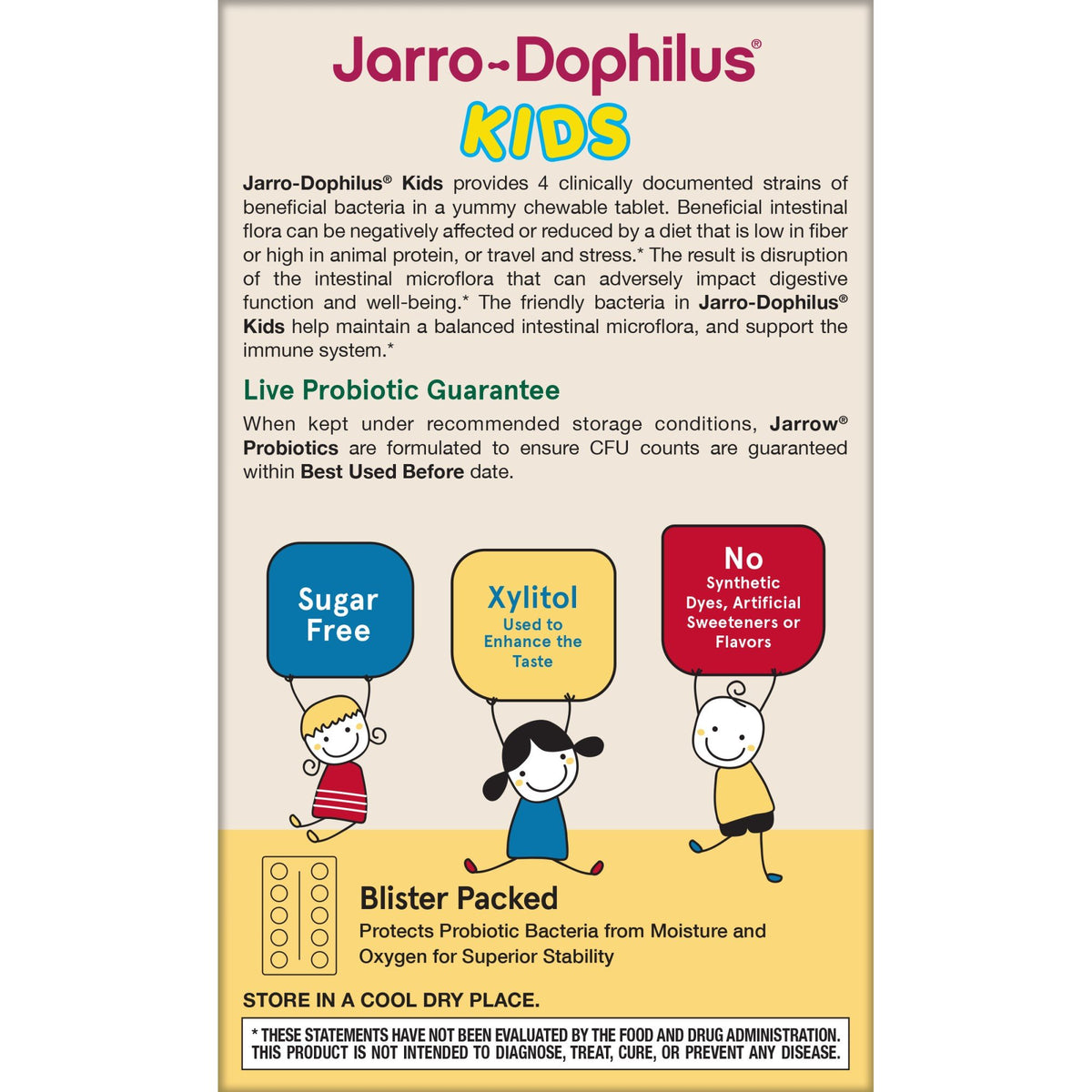 Jarrow Formulas Jarro-Dophilus Kids 60 ChewableTablet