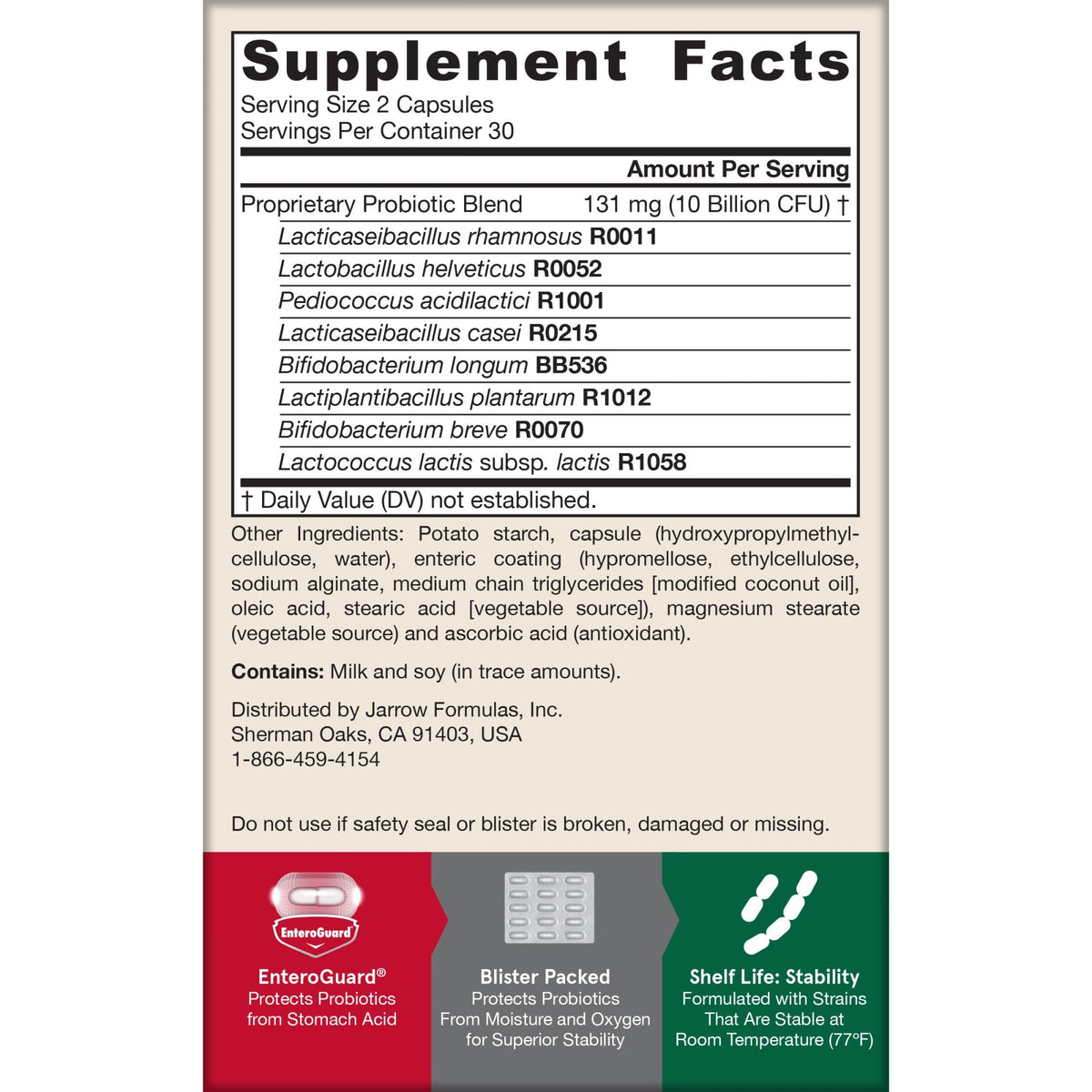 Jarrow Formulas Jarro-Dophilus EPS-10 Billion CFU 60 Veggie Capsules