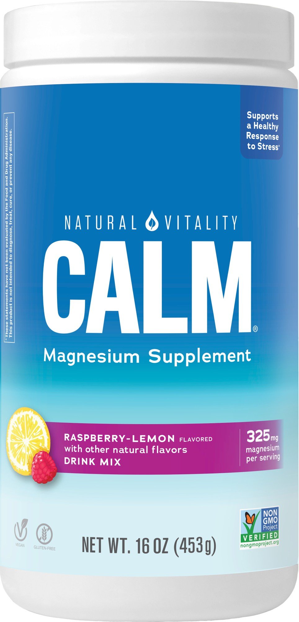 Natural Vitality Natural Calm Raspberry Lemon 16 oz Powder