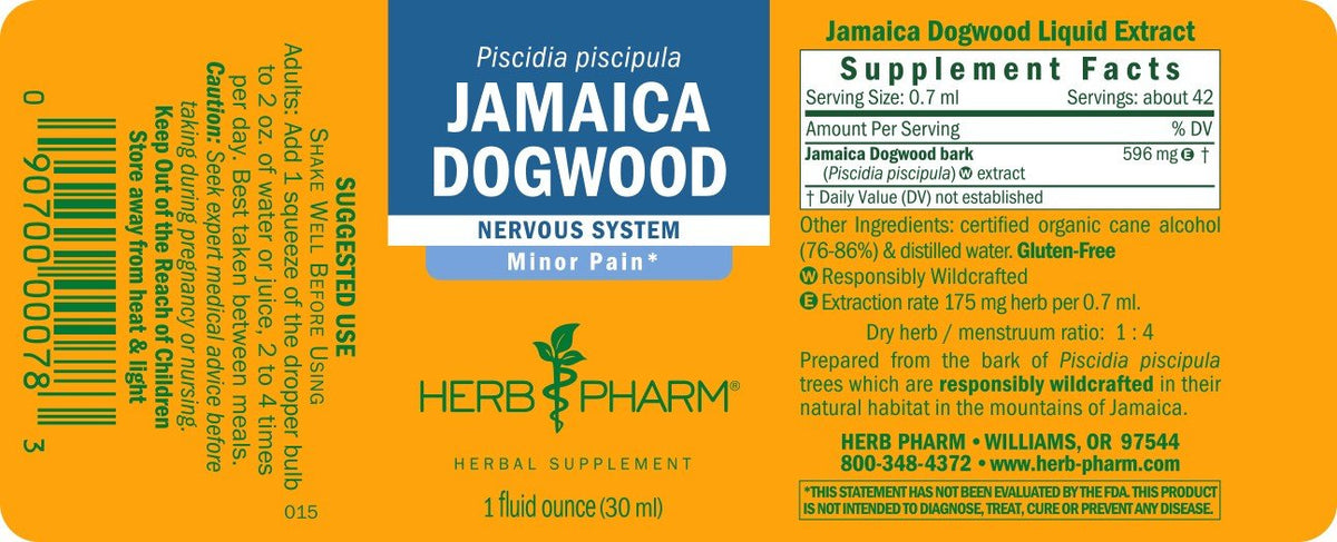 Herb Pharm Jamaican Dogwood Extract 1 oz Liquid