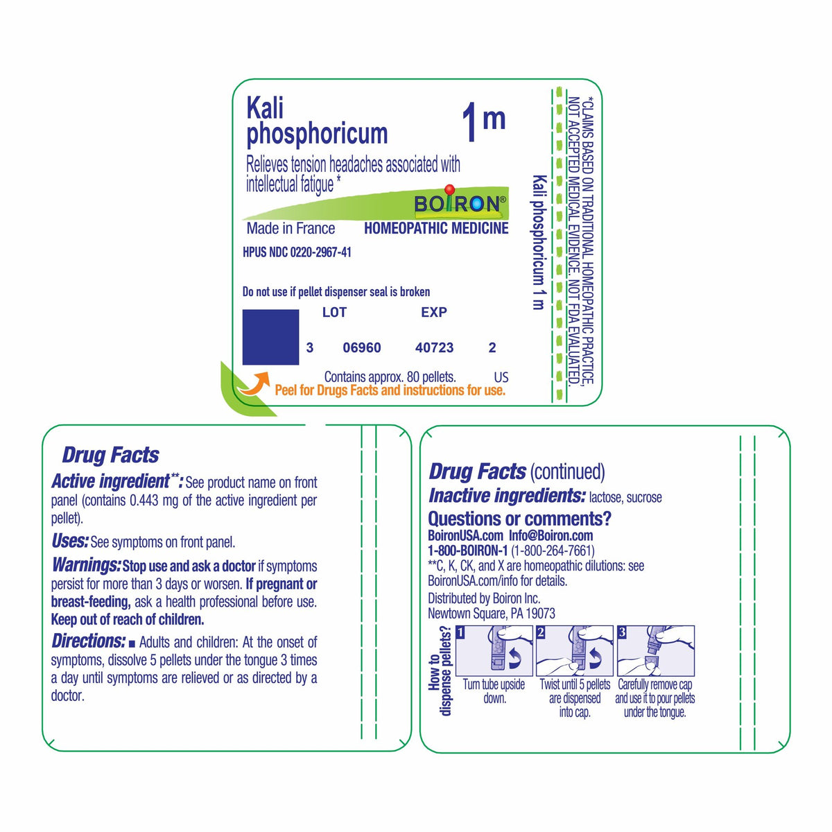 Boiron Kali Phosphoricum 1M Homeopathic Single Medicine For Stress &amp; Sleep 80 Pellet