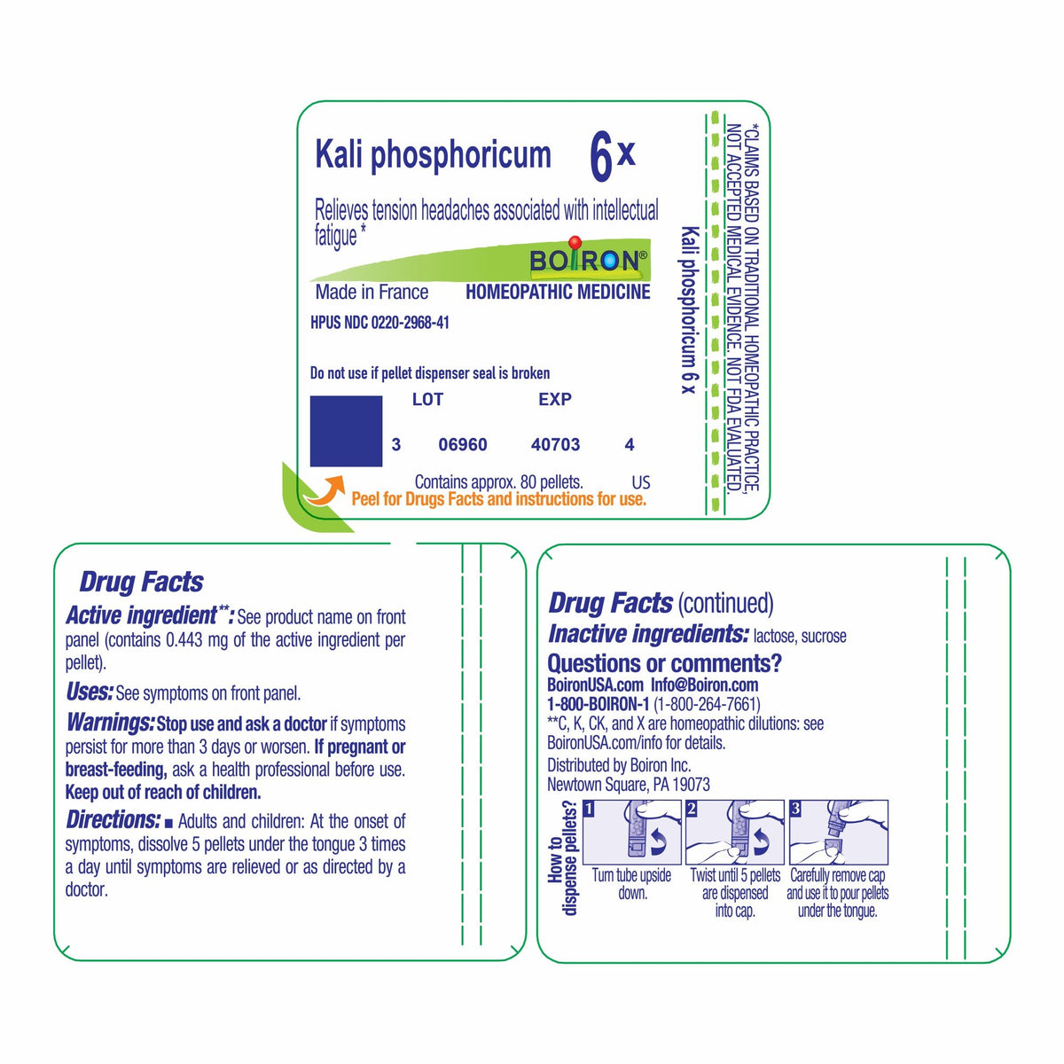 Boiron Kali Phosphoricum 6X Homeopathic Single Medicine For Stress &amp; Sleep 80 Pellet