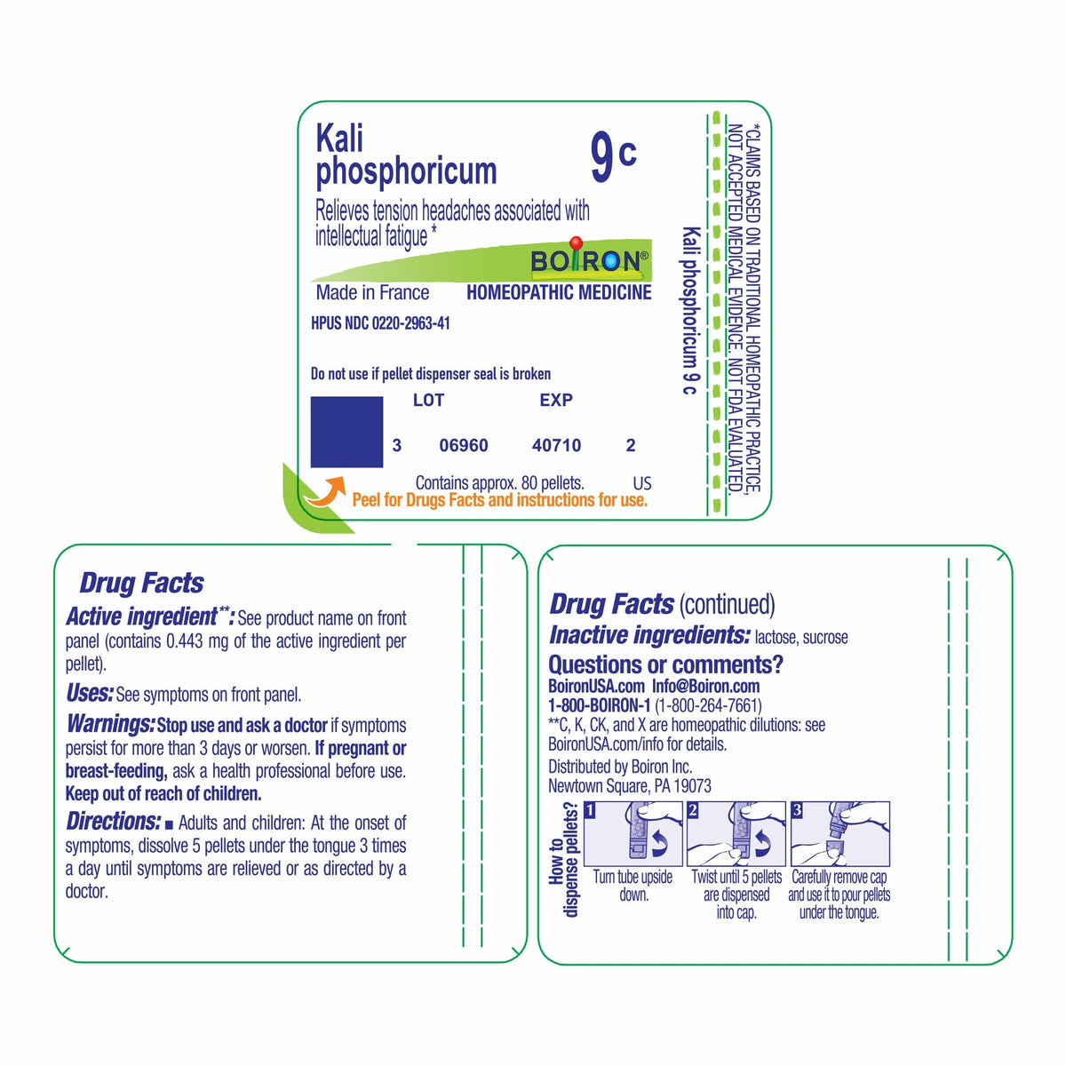 Boiron Kali Phosphoricum 9C Homeopathic Single Medicine For Stress &amp; Sleep 80 Pellet