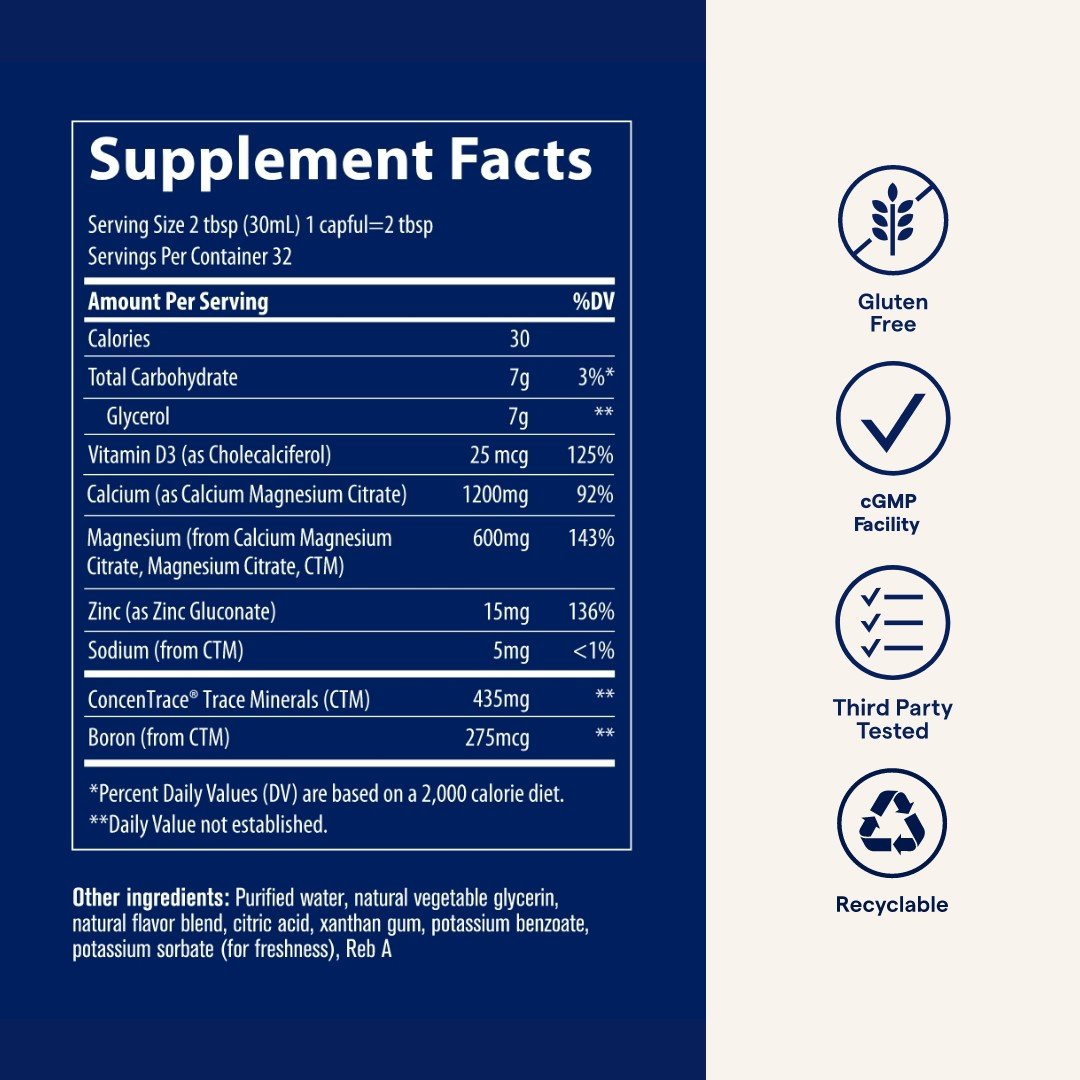 Trace Minerals LiquiMins Cal/Mag/Zinc Pina Colada 32 oz Liquid